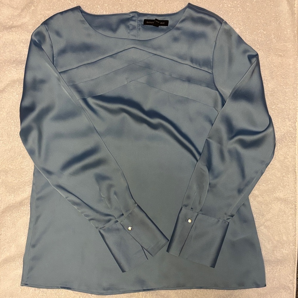 Banana Republic Blue Satin Blouse
